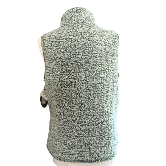 Real Tree by Colliseum Faux Sherpa Vest Size XL Pale Green with Camo trim - Picture 4 of 13